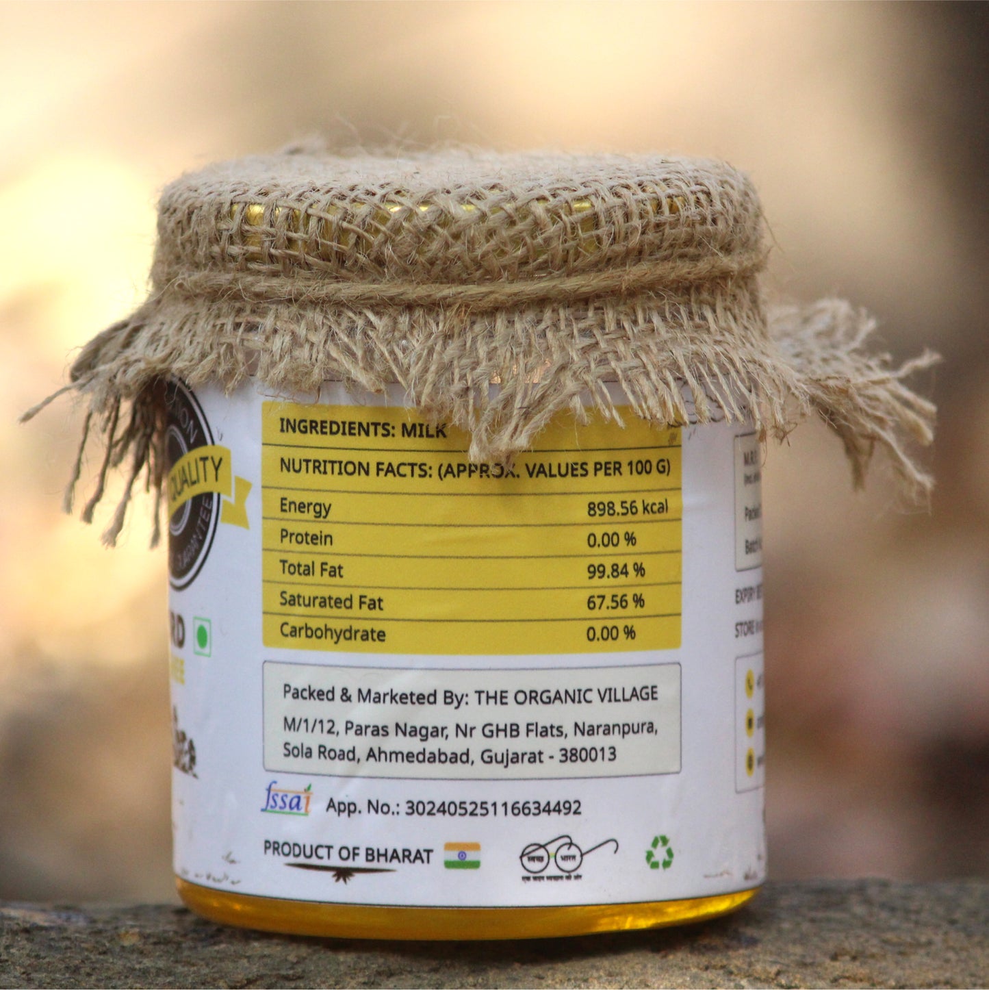 Organic Village A2 Cow  Ghee - Made From Curd